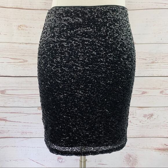 H&M Divided black sequin skirt mini sparkle club